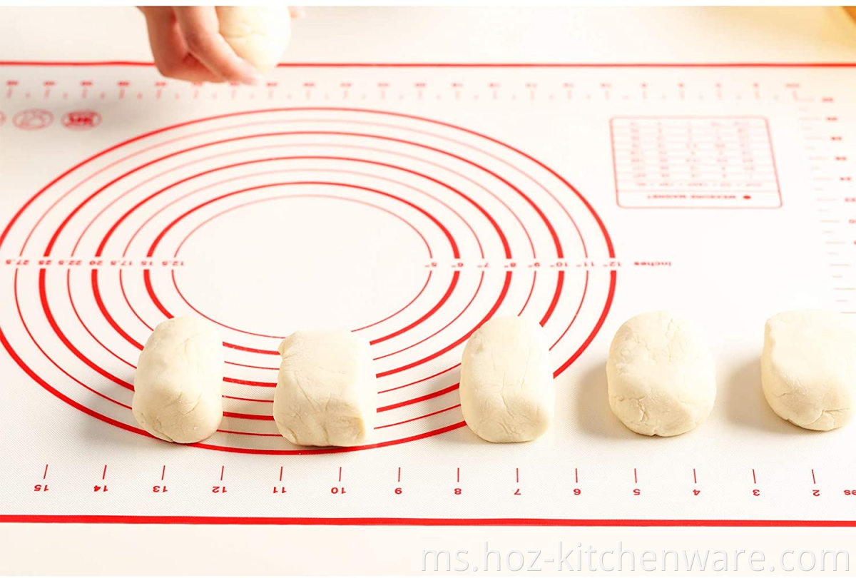 Silicone Pastry Baking Mat Non Stick Besar Besar Tebal Dengan Pengukuran Baking Mat Hoz Kutppasi